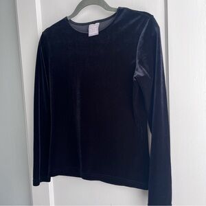 VTG ESPRIT black velour long sleeve crew (made in USA) S